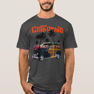 A cool classic woody style California surf wagon T-Shirt