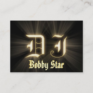 A cool DJ gold laser ligt business card