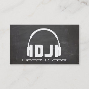 A cool DJ headphone chalkboard laser business card