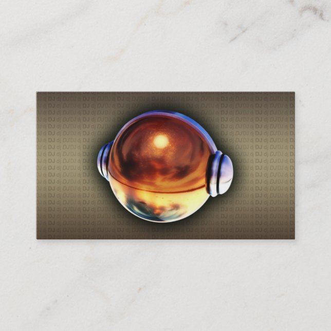 A cool gold 3D DJ logo business card (Front)