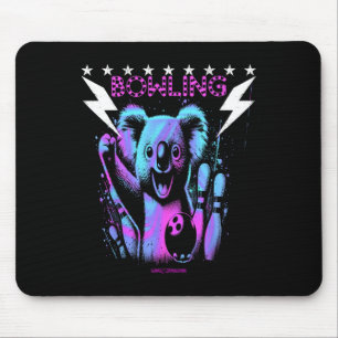 A Cool Koala Bear Bowling With Lightning Strike Mouse Pad