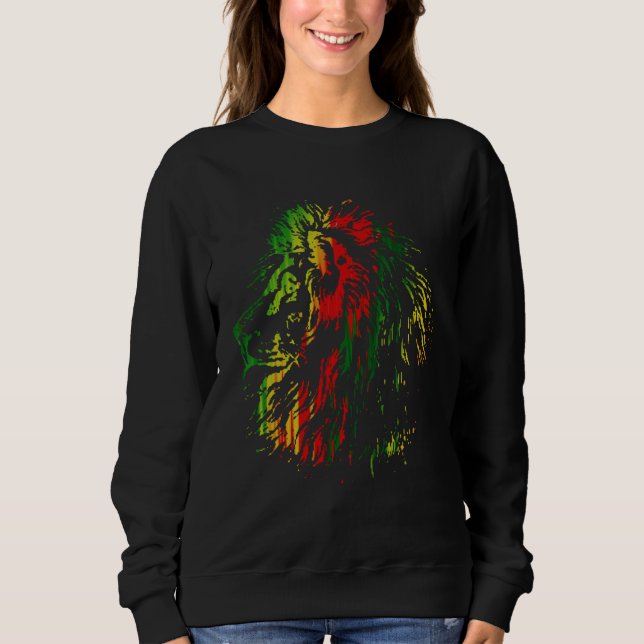 A cool lion in Rasta colors Sweatshirt (Front)
