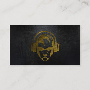 A cool matte black and gold DJ business card