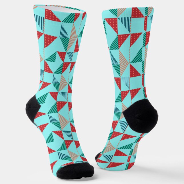 A Cool Retro Pattern Design Socks (Angled)