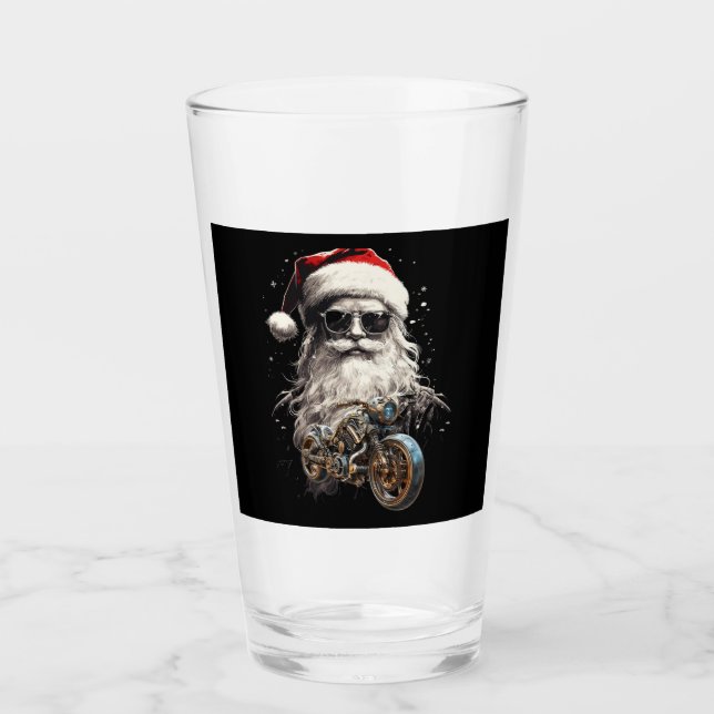 A COOL RIDE FOR SANTA GLASS (Front)