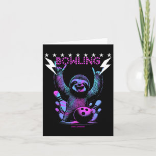 A Cool Sloth Bowling With Lightning Strike  Card