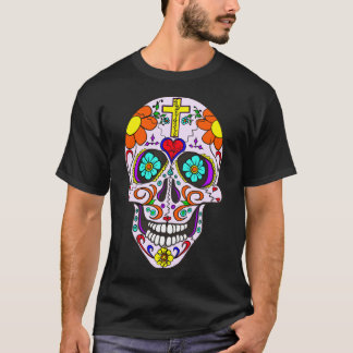 A cool SUGAR SKULL Dia de Muertos Day of the Dead T-Shirt
