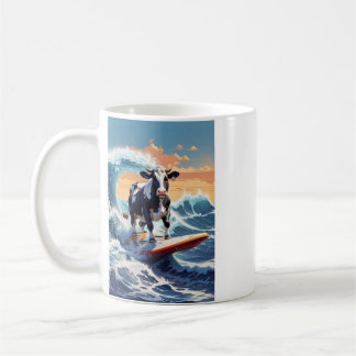 A Cool Surfing Cow on a Sunny Day Coffee Mug