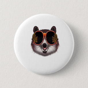 A Cool Tanuki With Ornate Sunglasses  6 Cm Round Badge