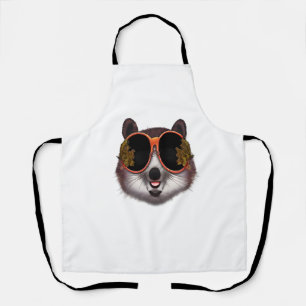 A Cool Tanuki With Ornate Sunglasses  Apron
