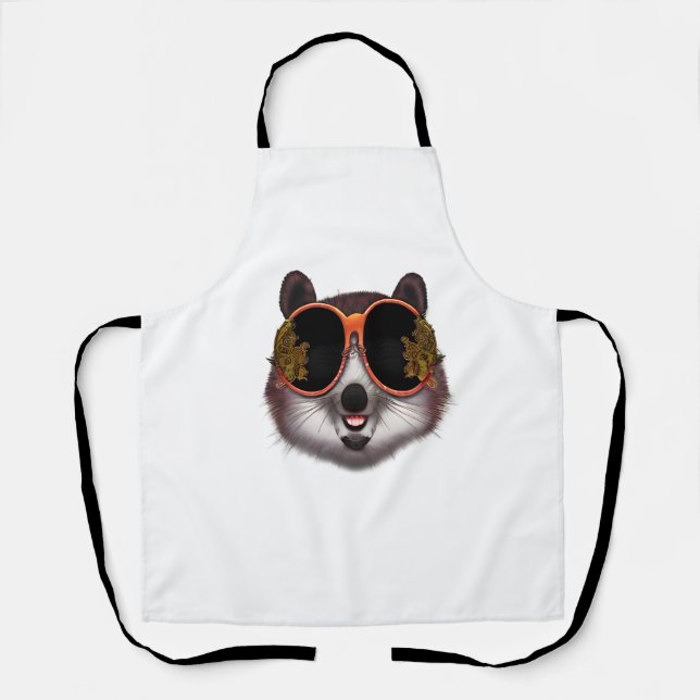 A Cool Tanuki With Ornate Sunglasses  Apron (Front)