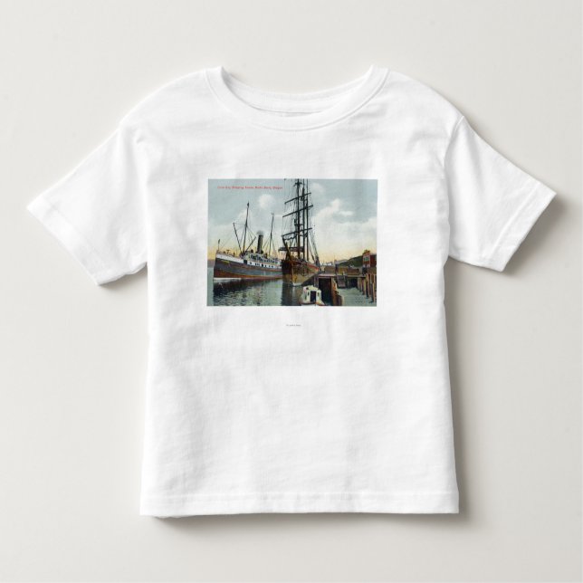 A Coos Bay Shipping Scene at Dock Toddler T-Shirt (Front)