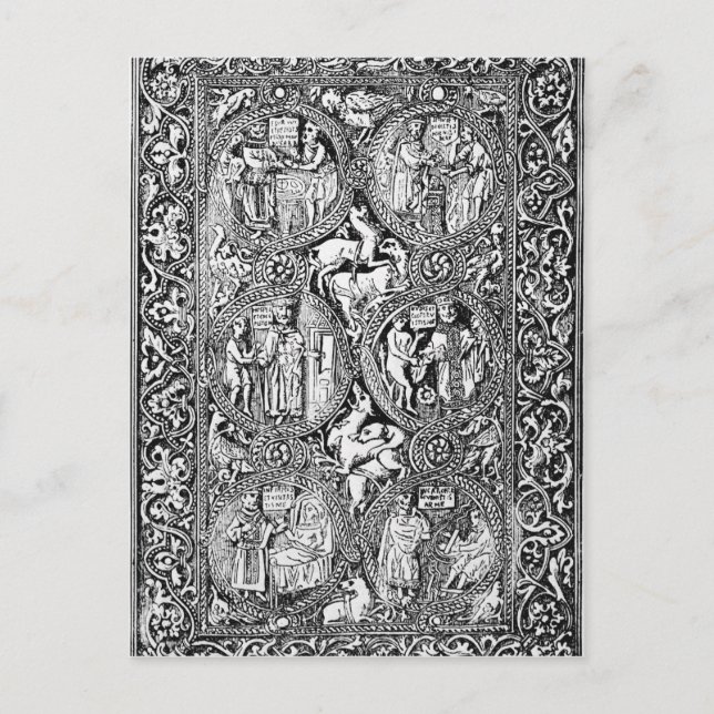 A copy of  ivory back Queen Melisende's Psalter Postcard (Front)