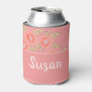 A Coral Flowered Can Cooler