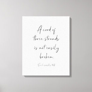A Cord Of Three Strands, Ecclesiastes 4:12 Canvas Print