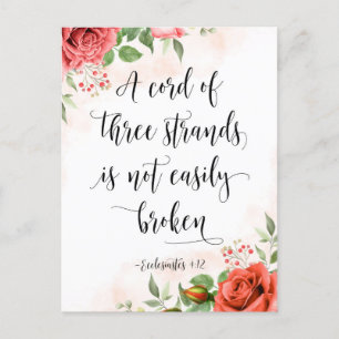 A Cord Of Three Strands, Ecclesiastes 4:12 Postcard