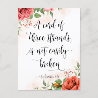 A Cord Of Three Strands, Ecclesiastes 4:12 Postcard
