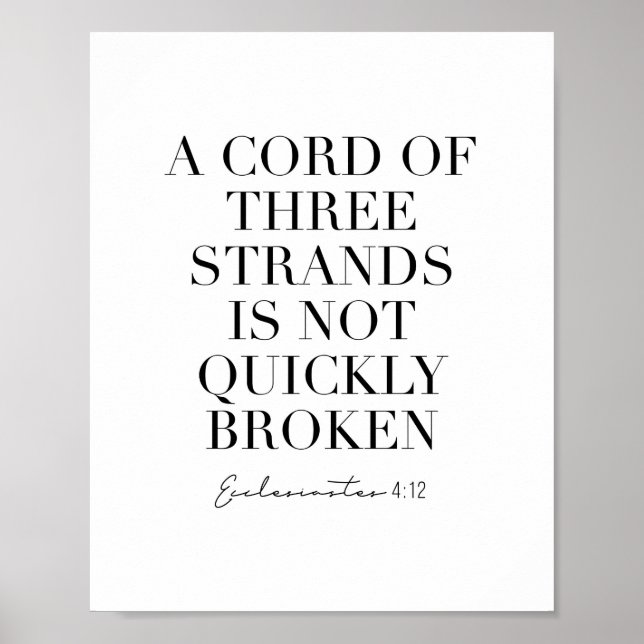 A Cord of Three Strands Is Not Quickly Broken Poster (Front)