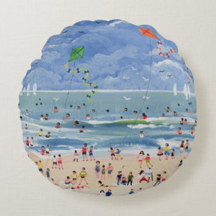 A Cornish Beach Round Cushion