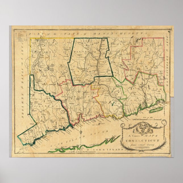A Correct Map of Connecticut Poster (Front)