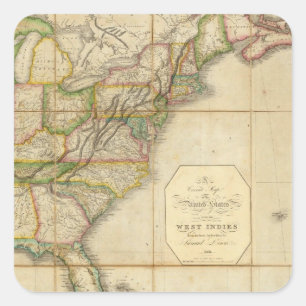 A Correct Map of the United States Square Sticker