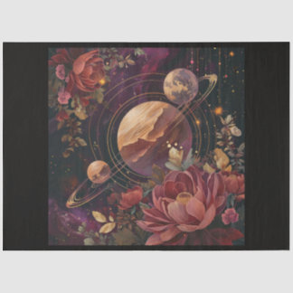 A Cosmic Planet and Crystals Series Design 1 Tissue Paper