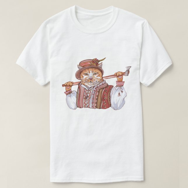 A Cossack cat in traditional costume T-Shirt (Design Front)