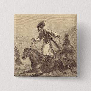 A Cossack Horseman 15 Cm Square Badge