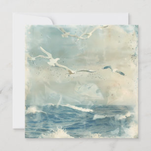 A Costal Birds Ocean Sea Sky Collage Background