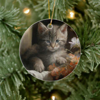 A Cosy Corner Tabby Kitten Ceramic Ornament