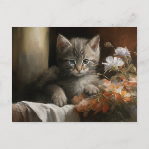 A Cosy Corner Tabby Kitten Postcard