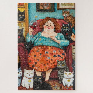 A Cosy Evening with Childless Cat Lady Jigsaw Puzzle