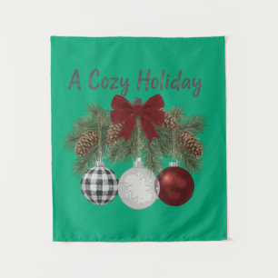 A Cosy Holiday Rustic Farmhouse Christmas Ornament Tapestry