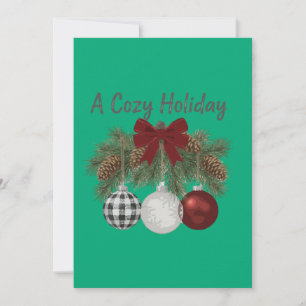 A Cosy Holiday Rustic Farmhouse Christmas Ornament Thank You Card