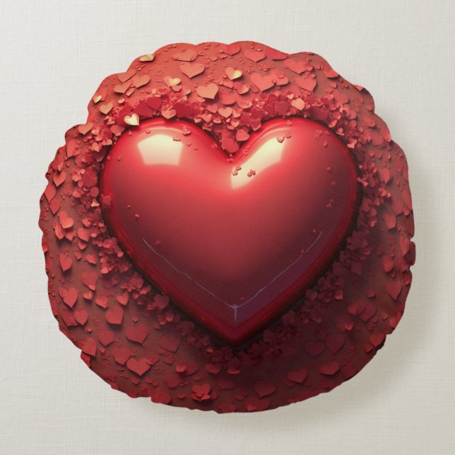 A cosy moment of love round cushion (Front)