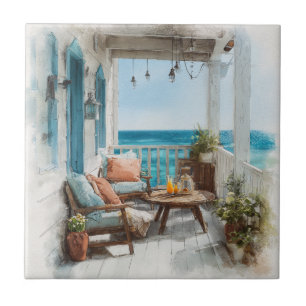 A Cosy Seaside Balcony Ceramic Tile