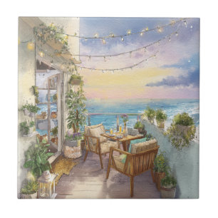 A Cosy Seaside Balcony Ceramic Tile