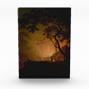 A cottage on fire at night Joseph Wright of Derby Photo Block