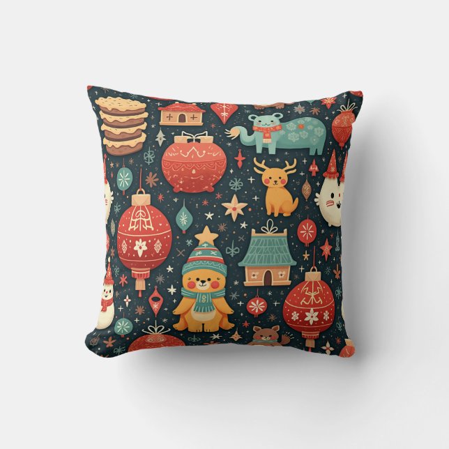 A cotton pillow full of winter vibes (Front)