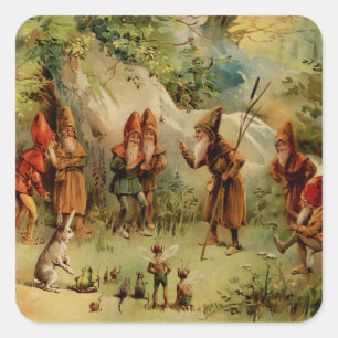 “A Council of Gnomes” by E S Hardy Square Sticker