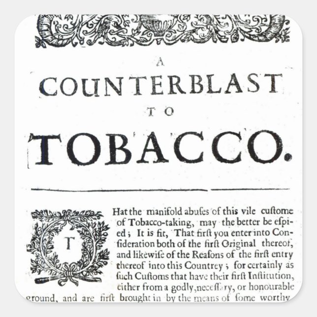 A Counterblast to Tobacco Square Sticker (Front)