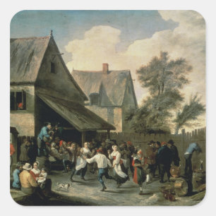 A Country Dance Square Sticker
