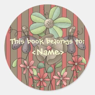 A Country Garden Flowers & Stripes Book Sticker