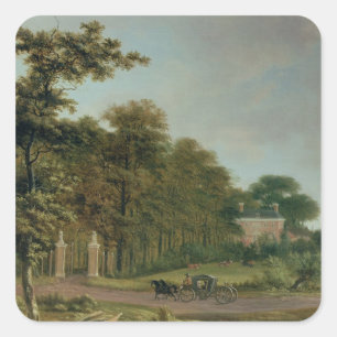 A Country House Square Sticker