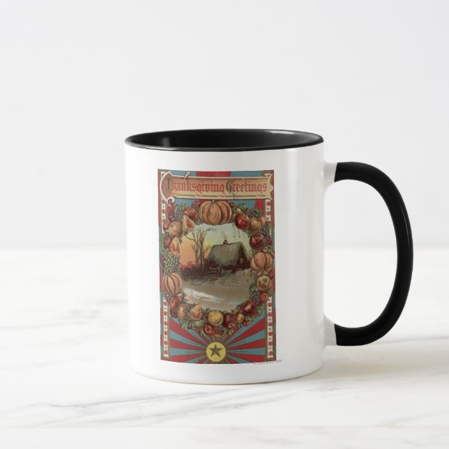 A Country Scene with Produce Border Mug (Right)