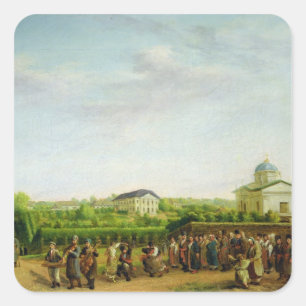 A country wedding square sticker