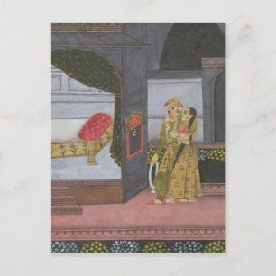 A Couple, illustration from the 'Malavi Ragini' Postcard