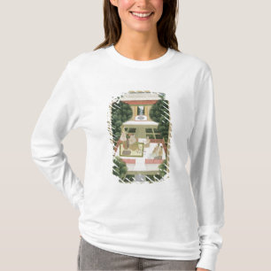 A couple in a garden listening to music with femal T-Shirt