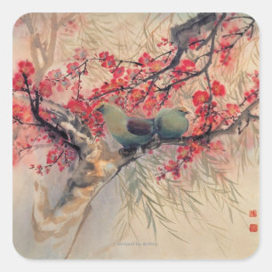 A Couple in Spring Square Sticker