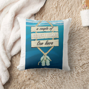 A Couple of Beach Bums Live Here Cushion